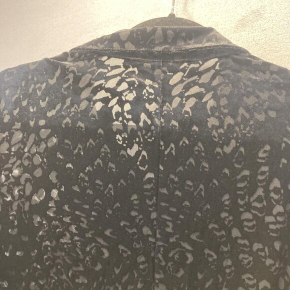 Velvet Burnout Button Up Shirt Womens Large Black Stretch Long Sleeve Witchy - Picture 4 of 14